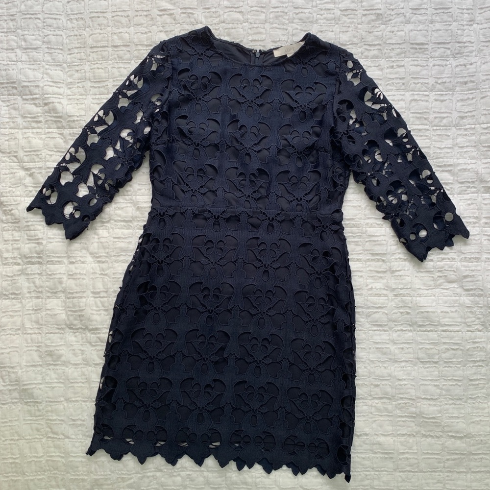 SALE* LOFT petite navy lace dress